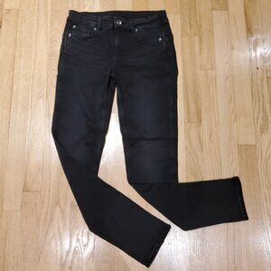 NWOT Liu Jo Women's Black Skinny Embellished Jeans Beaded on bottom legs Size 28